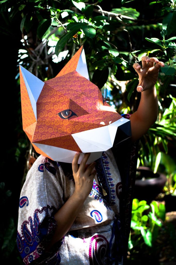 fox-head-mask-papercraft-model-pin